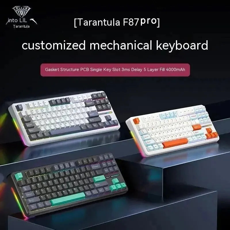 AULA F87 Pro Mechanical Keyboard: Wireless with RGB Lighting