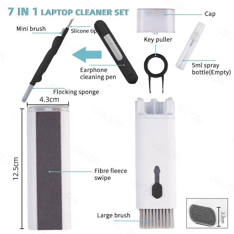 7-in-1 Ultimate Tech Cleaning Kit - Keyboard, Earphone, and Device Cleaner