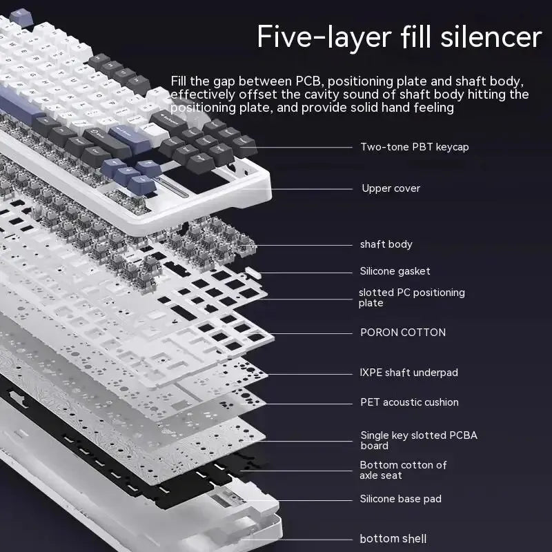 AULA F87 Pro Mechanical Keyboard: Wireless with RGB Lighting